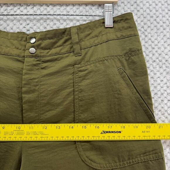 Elevenses Pants Womens 14 Green Cargo Joggers Elastic Waist Zip Ankle Pockets - Picture 12 of 16